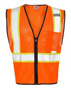 Economy Vest with Contrast-Color Zippered Front