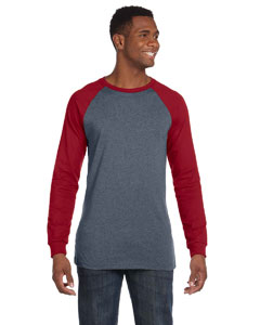 Bella + Canvas 3000C Men's Long Sleeve Baseball Tee – 2XL – 100% Cotton Jersey – Made In USA