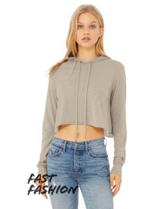 Ladies' Cropped Long-Sleeve Hooded T-Shirt