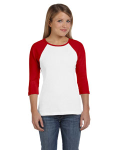 Ladies' Baby Rib 3/4-Sleeve Contrast Raglan T-Shirt