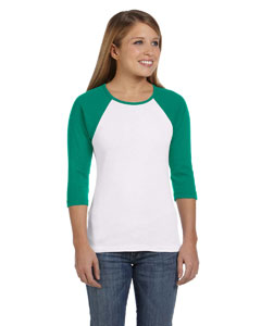 Ladies' Baby Rib 3/4-Sleeve Contrast Raglan T-Shirt