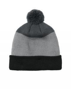 Cozy Striped Pom Beanie