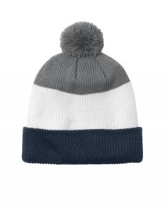 Cozy Striped Pom Beanie