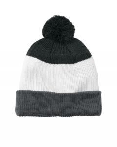 Cozy Striped Pom Beanie