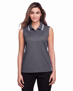 Ladies' CrownLux Performance Plaited Tipped Sleeveless Polo