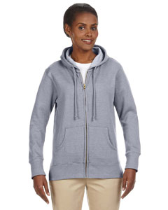 Ladies' 7 oz. Organic/Recycled Heathered Fleece Full-Zip Hood