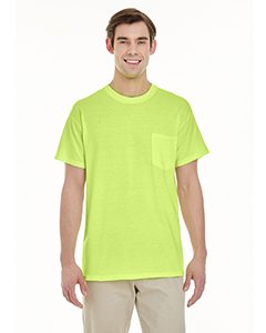 Gildan T-shirt Uomo Senza Cuciture - Cotone 100% Prelavato - Colore Safetygreen/Orchidea - Taglia S