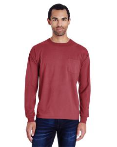 Unisex 100% Ringspun Garment-Dyed Long-Sleeve Pocket T-Shirt 