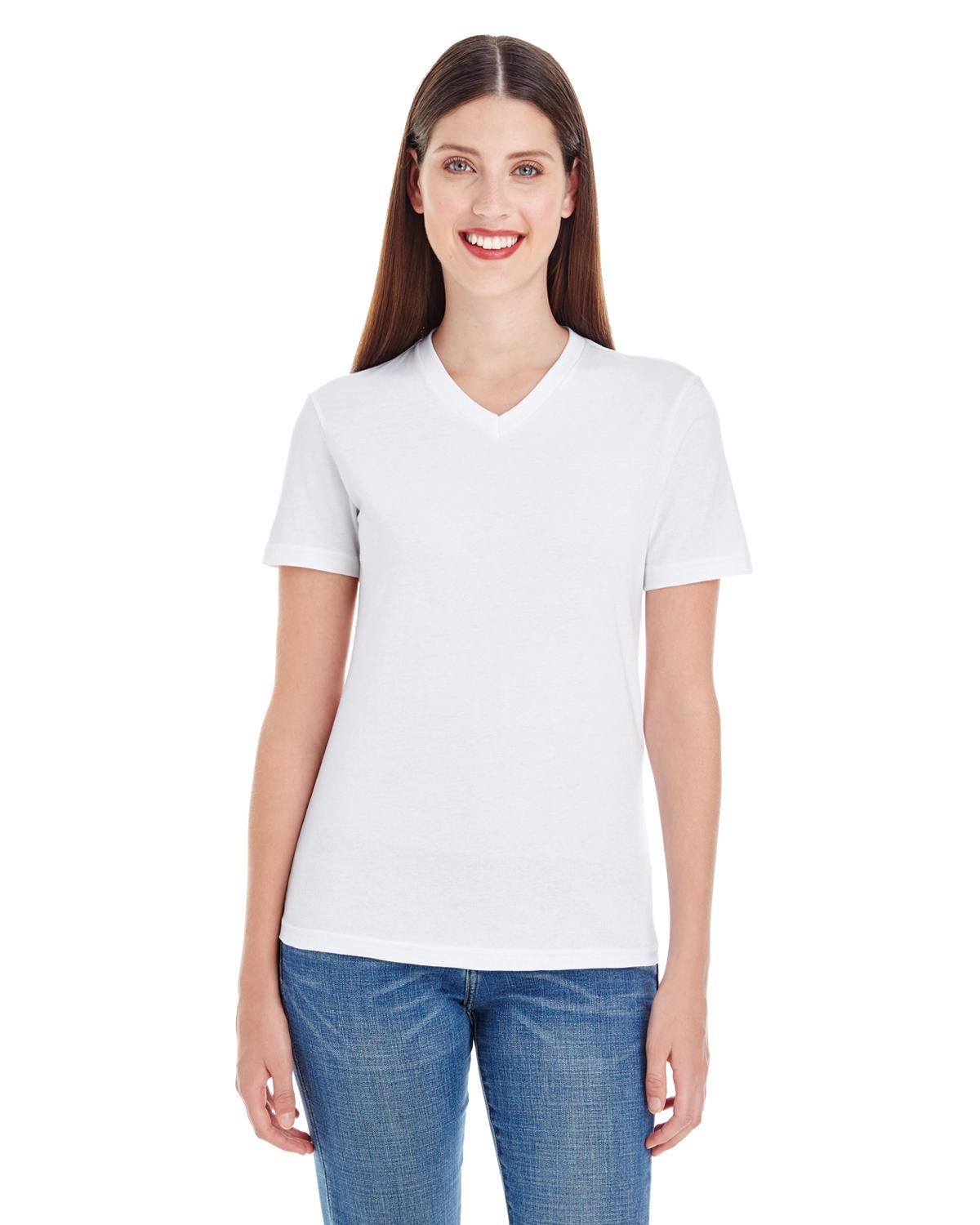 American Apparel 2356W Ladies Fine Jersey Short-Sleeve V-Neck - Shirtmax