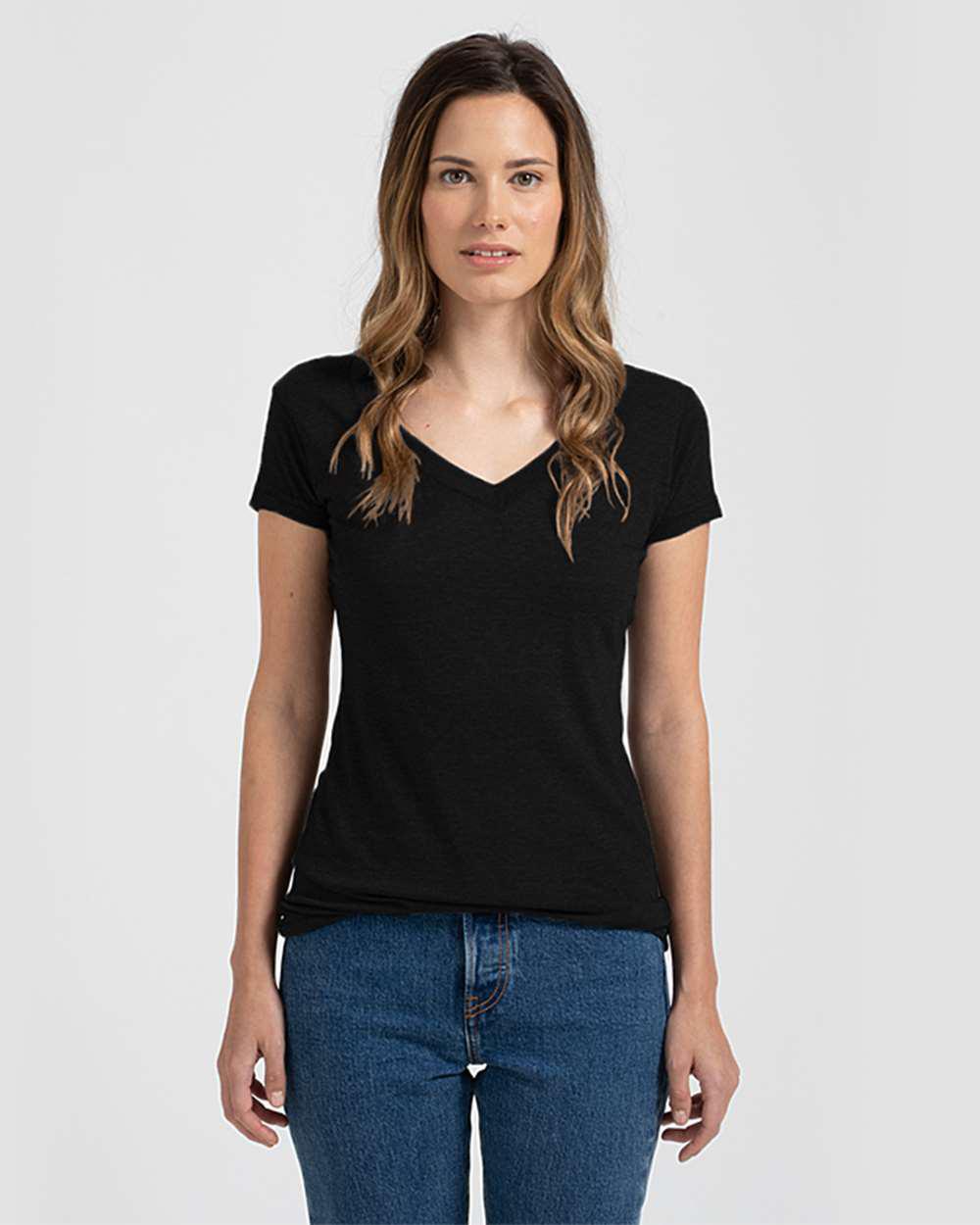 Tultex 244 Women's Poly-Rich V-Neck T-Shirt - Shirtmax