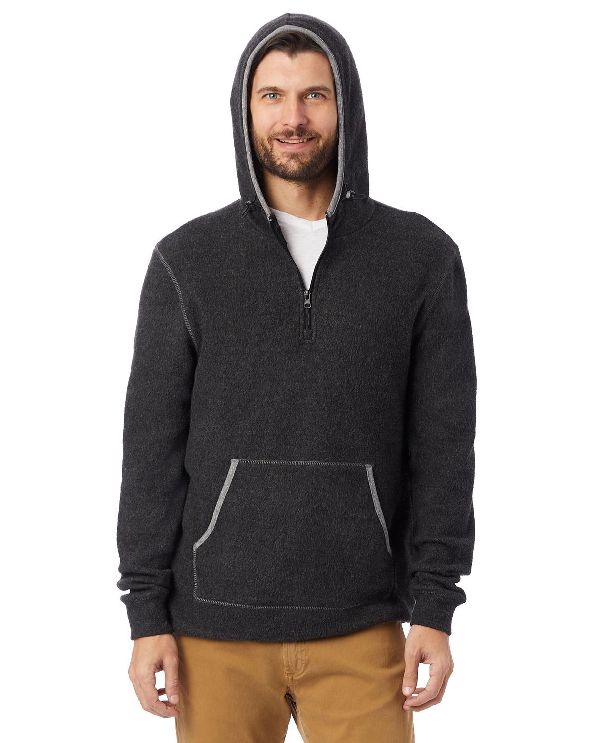 Alternative 43251RT Adult Quarter Zip Fleece Hooded Sweatshirt - Shirtmax