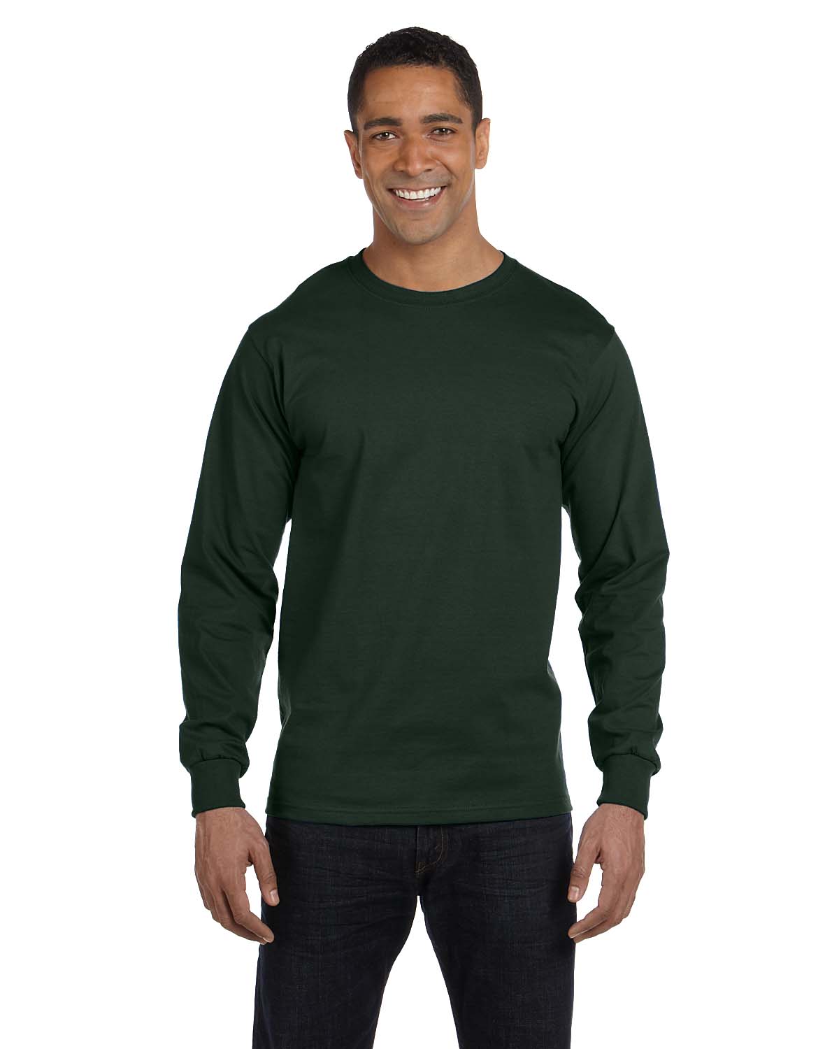 Hanes Men's Beefy-T Long Sleeve T-Shirt - 100% Cotton, Preshrunk, Deep Royal Blue, 3XL