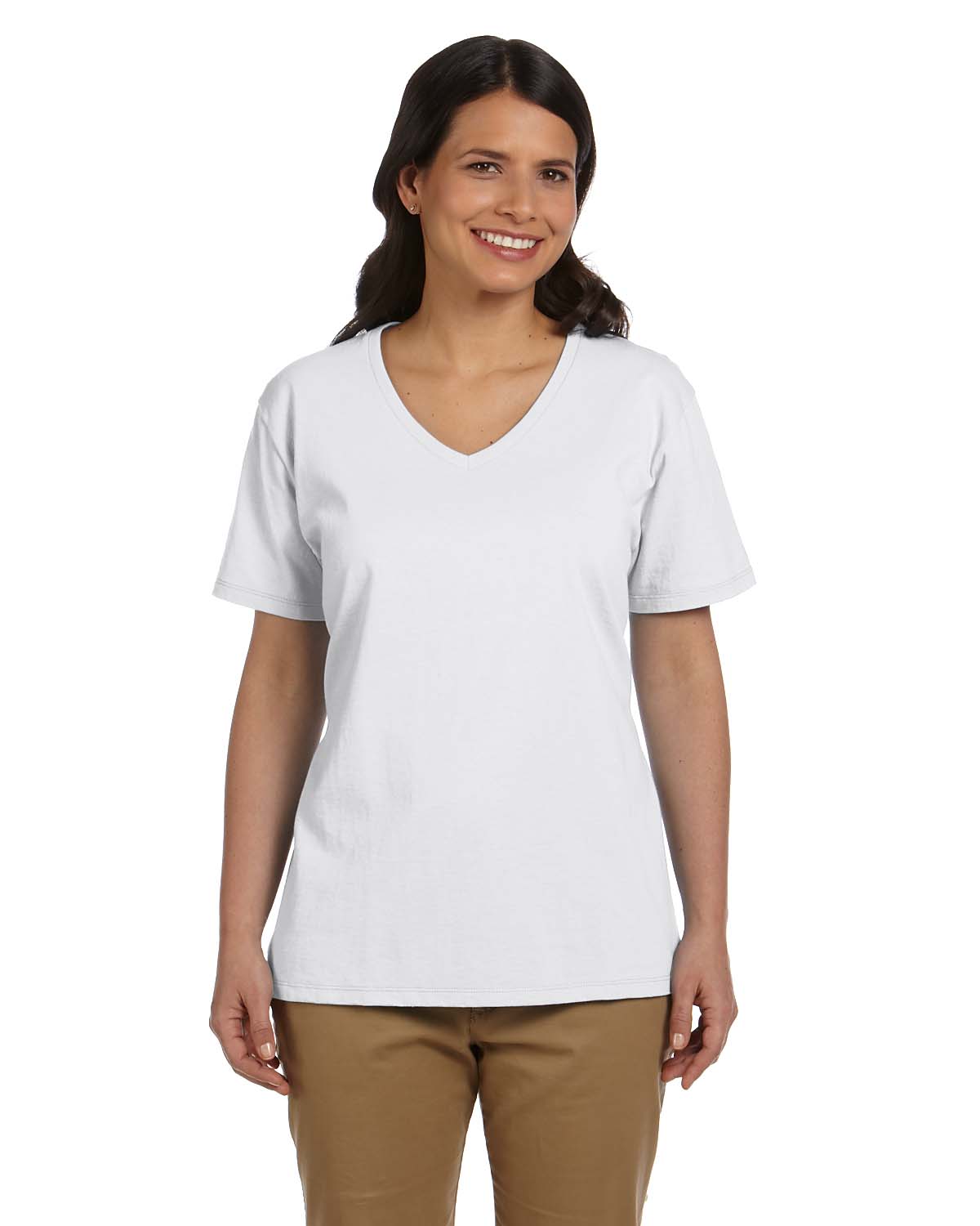 Hanes 5780 Women's ComfortSoft V-Neck Cotton T-Shirt - Shirtmax