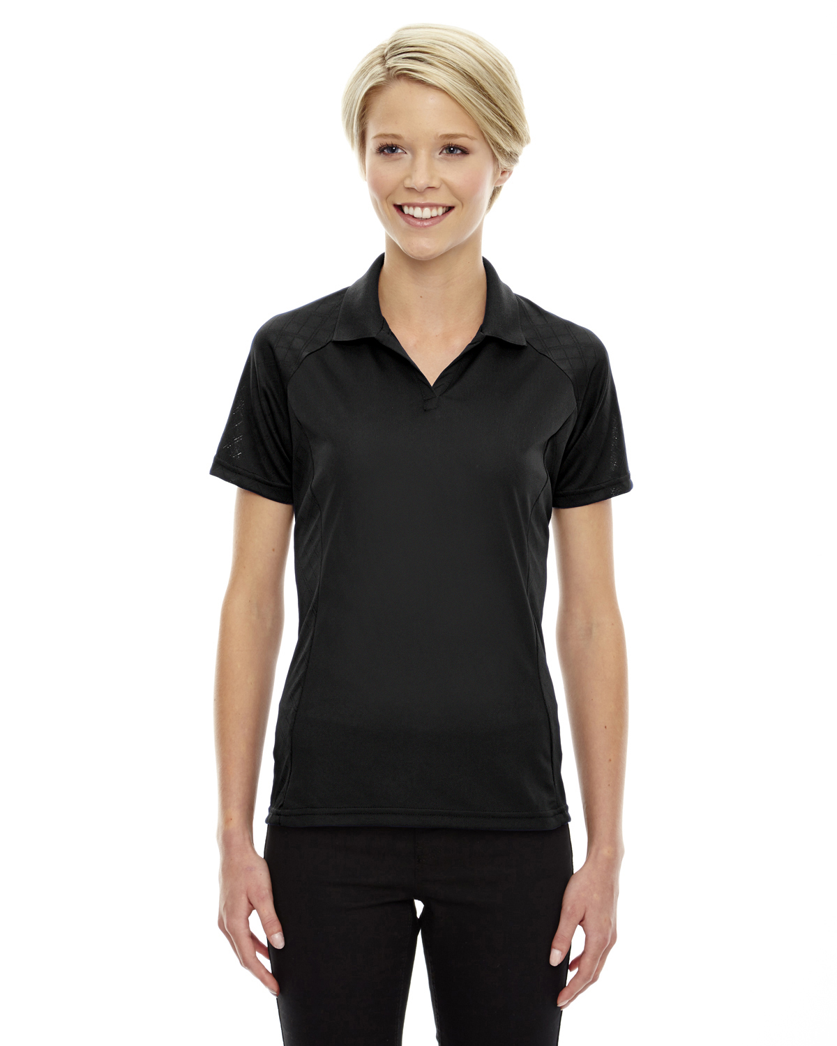 3XL BLACK 703 Extreme Eperformance Ladies Stride Jacquard Polo