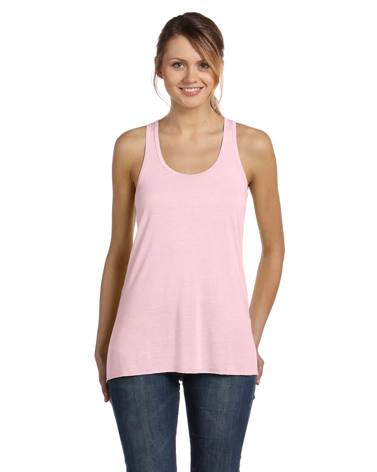 Bella+Canvas Women's Longer Length Sheer Rib Racerback Tank - Berry, X-Large, 98% Cotton 2% Spandex