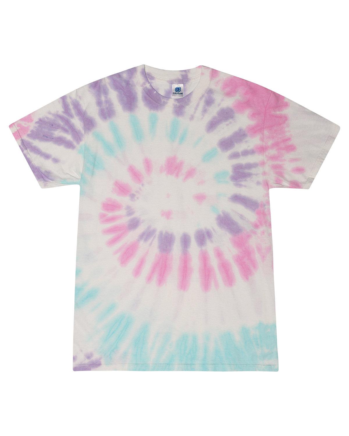 Blue Pink Spiral Tie-Dye T-Shirts Kids Colortone