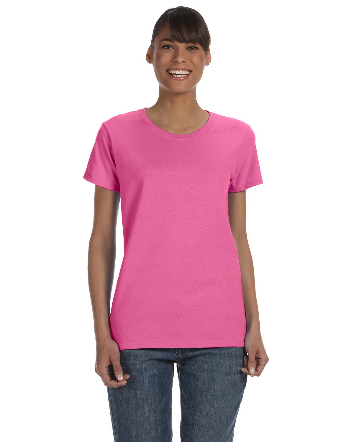 Gildan Women Pink T-shirts Value Pack Shirts for Women - Single or Pack of 6 or Pack of 12 Cute Casual Plain Pink Shirts for Women Gildan T-shirts for
