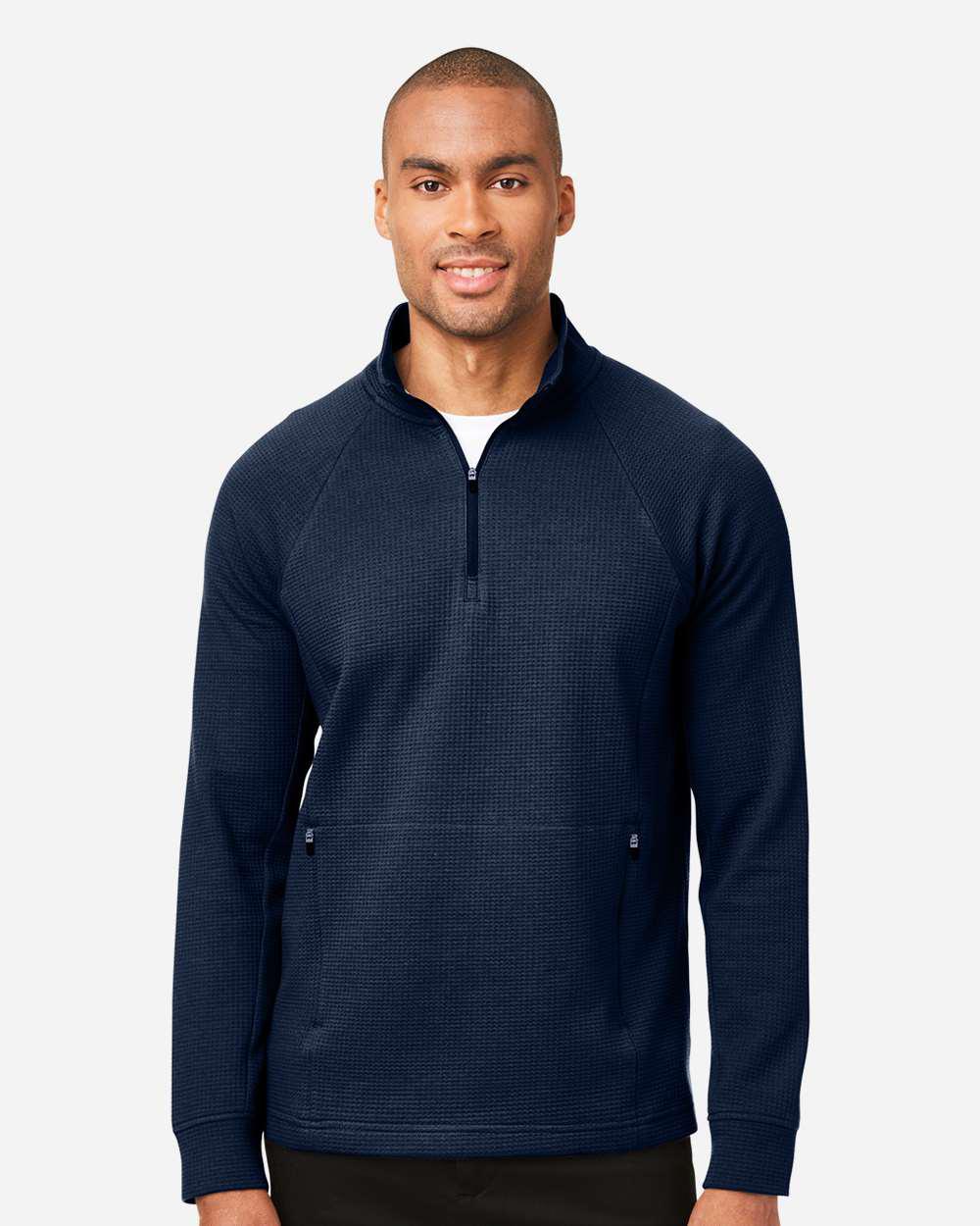 North End NE200 Men's Rhythm Waffle Quarter-Zip Pullover | ShirtMax