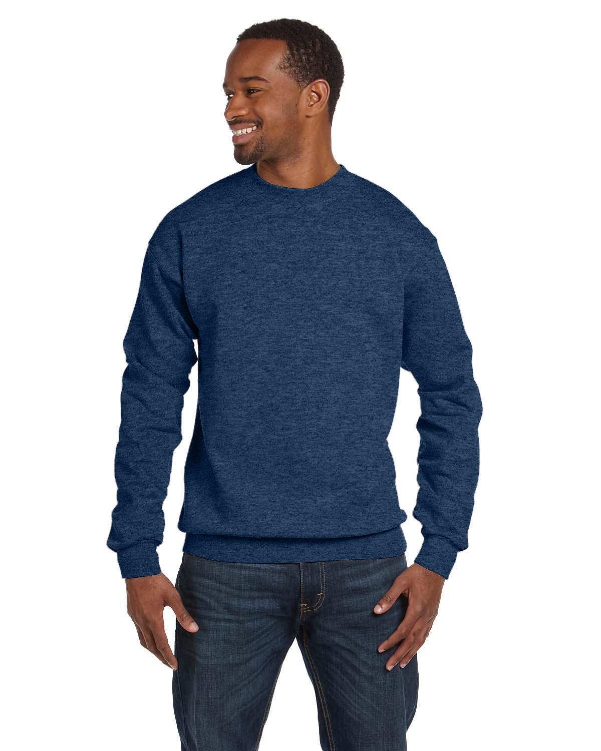 Hanes EcoSmart Crewneck Sweatshirt - P160, Medium, Deep Red, Pull-On, Machine Wash