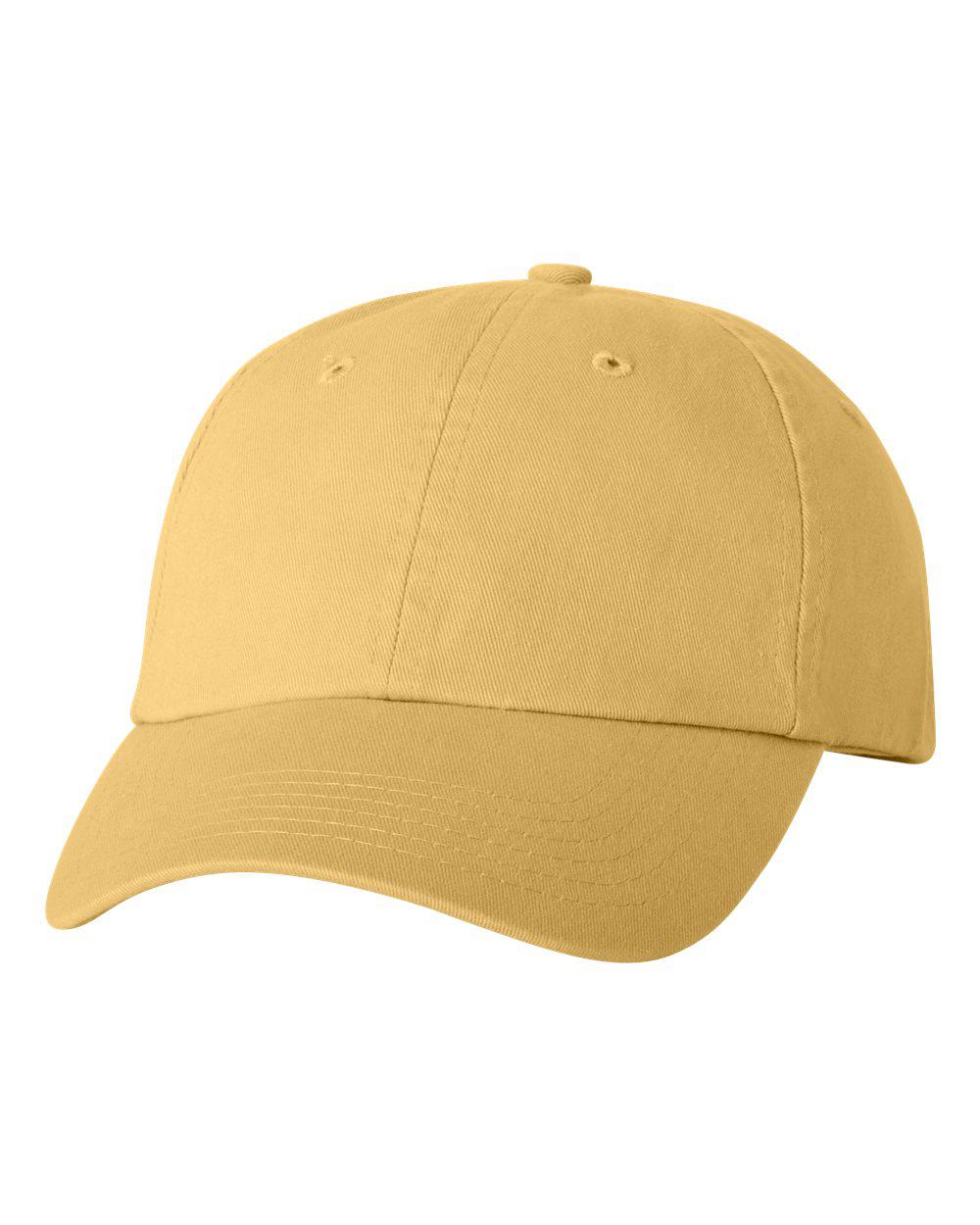 Valucap Dad Hat - Bio-Washed Classic Adjustable Cap, Unstructured Low Profile, Brown Twill