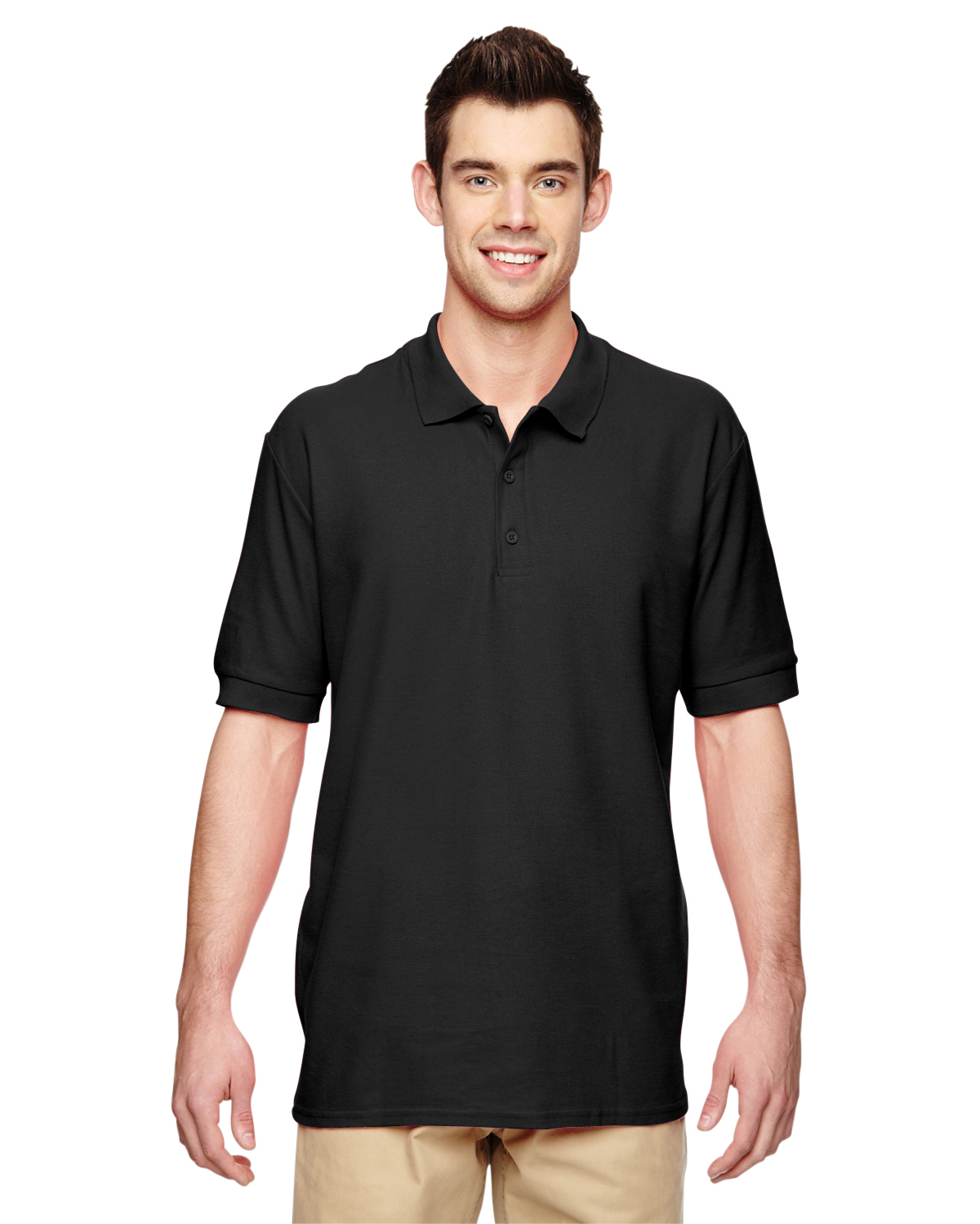 gildan double pique polo