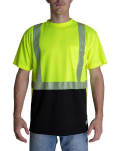 Unisex Hi-Vis Class 2 Color Blocked Pocket T-Shirt