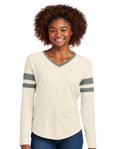 Women's Halftime Stripe Long Sleeve V-Neck Tee