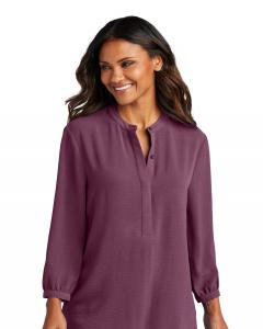 Women's 3/4-Sleeve Textured Crepe Tunic