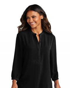 Women's 3/4-Sleeve Textured Crepe Tunic