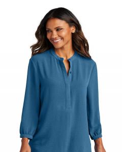 Women's 3/4-Sleeve Textured Crepe Tunic