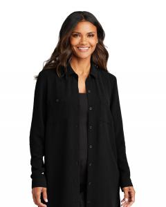 Women's Textured Crepe Long Tunic