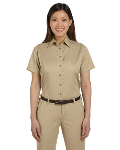 Ladies' Easy Blend™  Short-Sleeve Twill Shirt with Stain-Release