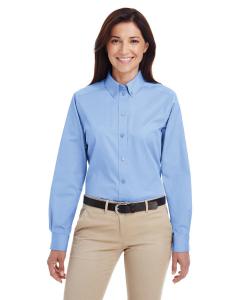 Ladies Foundation 100 Cotton Long-Sleeve Twill Shirt withTeflon