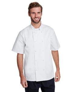 Unisex Studded Front Short-Sleeve Chefs Jacket