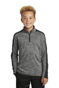 Youth PosiCharge Electric Heather Colorblock 1/4-Zip Pullover